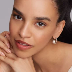 Best Sale Pearl Hoop Earring Silver