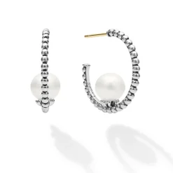 Best Sale Pearl Hoop Earring Silver