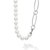 Clearance Pearl Link Necklace Silver