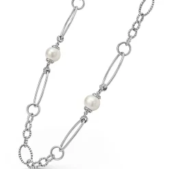 Hot Pearl Link Necklace Silver