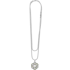 Cheap Pearl Love Knot Pendant Necklace Two-Tone