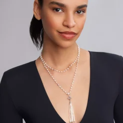 Shop Pearl Tassel Pendant Necklace Long Necklaces