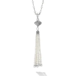 Flash Sale Pearl Tassel Pendant Necklace Silver