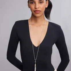 Flash Sale Pearl Tassel Pendant Necklace Silver