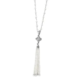 Flash Sale Pearl Tassel Pendant Necklace Silver