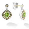 Clearance Peridot Drop Earrings Two-Tone
