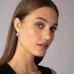 Clearance Peridot Drop Earrings Two-Tone