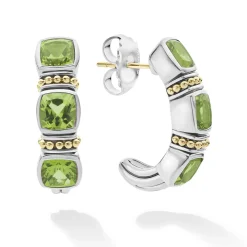 Online Peridot Hoop Earrings Two-Tone