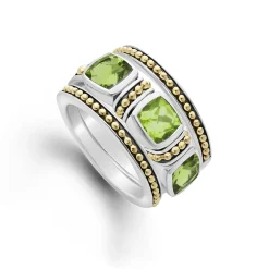 Cheap Peridot Stacking Rings Two-Tone