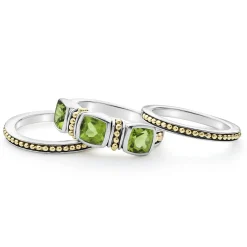 Cheap Peridot Stacking Rings Two-Tone