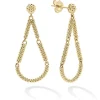 New Petite 18K Gold Superfine Caviar Tear Drop Earrings Gold