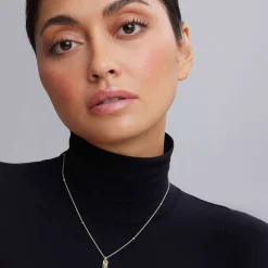 Clearance Petite Two-Tone Knot Diamond Pendant Necklace Two-Tone