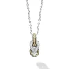 Discount Petite Two-Tone Knot Diamond Pendant Necklace Diamonds