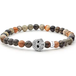 Clearance Picasso Jasper Skull Bracelet Silver
