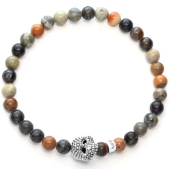 Clearance Picasso Jasper Skull Bracelet Silver