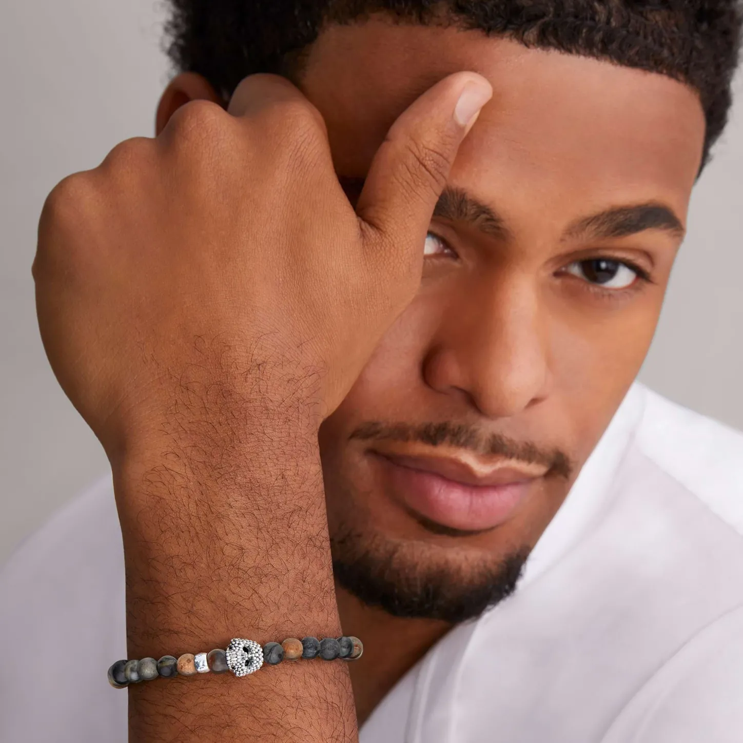 Cheap Picasso Jasper Skull Bracelet Gemstones