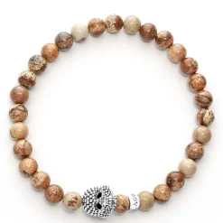 Shop Picture Jasper Skull Bracelet Silver