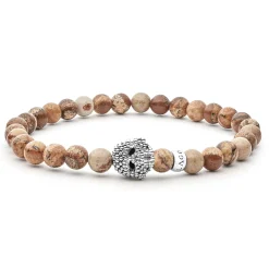 New Picture Jasper Skull Bracelet Gemstones