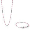 Store Pink Ceramic Beaded Gift Set Silver