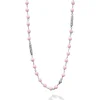 Store Pink Ceramic Beaded Necklace Silver