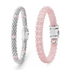 New Pink Ceramic Caviar Bracelet Gift Set Silver