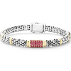 Cheap Pink Sapphire Caviar Bracelet | 6Mm Two-Tone