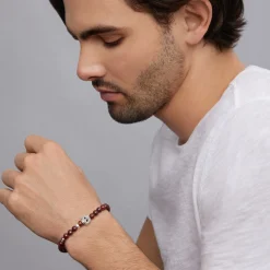 Fashion Poppy Jasper Skull Bracelet Gemstones