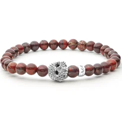 Online Poppy Jasper Skull Bracelet Silver