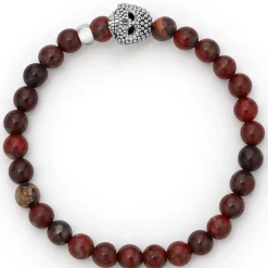 Online Poppy Jasper Skull Bracelet Silver