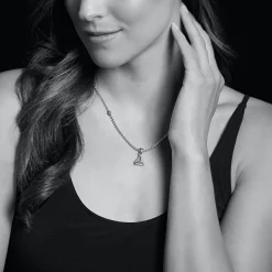 Best Sale Pyramid Diamond Pendant Necklace Two-Tone