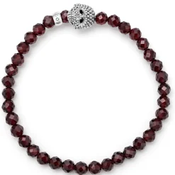 Cheap Red Garnet Skull Bracelet Gemstones