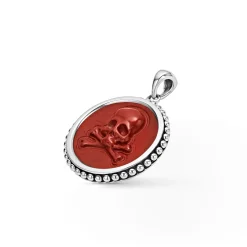 New Red Jasper Skull Crossbone Amulet Amulets