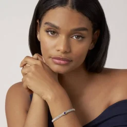 Outlet Rhodolite Garnet Caviar Bracelet | 6Mm Two-Tone