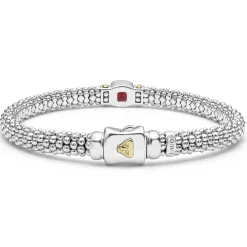 Outlet Rhodolite Garnet Caviar Bracelet | 6Mm Two-Tone