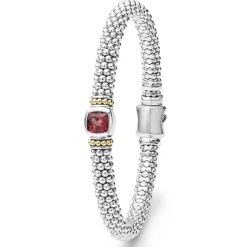 Outlet Rhodolite Garnet Caviar Bracelet | 6Mm Two-Tone