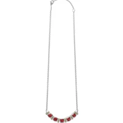 Cheap Rhodolite Garnet Five Station Necklace Gemstones