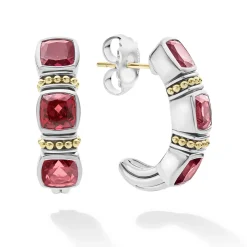 Fashion Rhodolite Garnet Hoop Earrings Gemstones