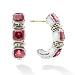 Fashion Rhodolite Garnet Hoop Earrings Gemstones