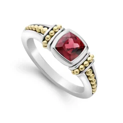 New Rhodolite Garnet Ring Two-Tone