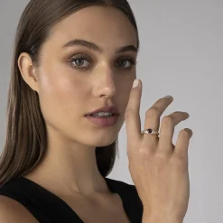 New Rhodolite Garnet Ring Two-Tone