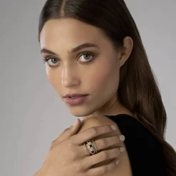 Flash Sale Rhodolite Garnet Stacking Rings Two-Tone