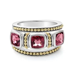 Flash Sale Rhodolite Garnet Stacking Rings Two-Tone