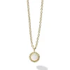 Best Sale Round Mother Of Pearl Pendant Necklace Gold