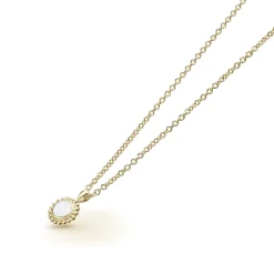 Best Sale Round Mother Of Pearl Pendant Necklace Gold