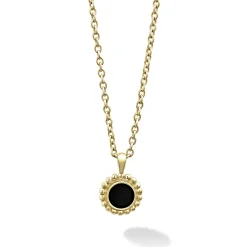 Sale Round Onyx Pendant Necklace Gold