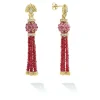Flash Sale Ruby And Diamond Tassel Drop Earrings Diamonds