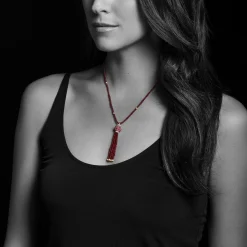 Cheap Ruby And Diamond Tassel Pendant Necklace Gemstones