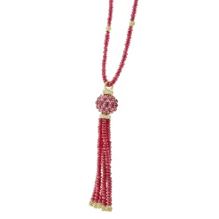 Discount Ruby And Diamond Tassel Pendant Necklace Diamonds