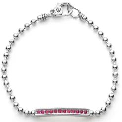 Best Sale Ruby Beaded Bracelet Silver