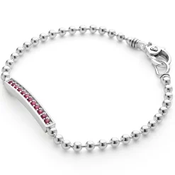 Best Sale Ruby Beaded Bracelet Silver